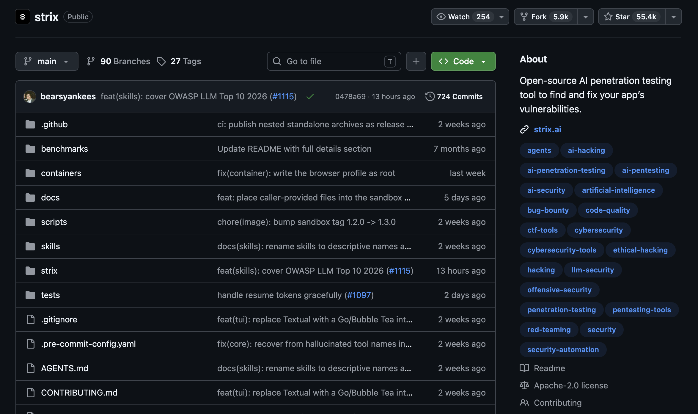 Le dépôt Strix sur GitHub