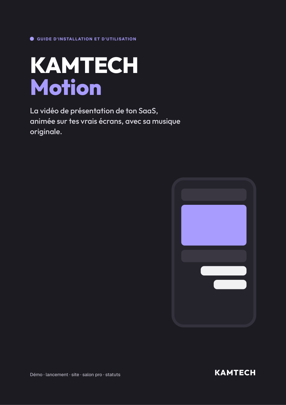 Couverture du guide KAMTECH Motion